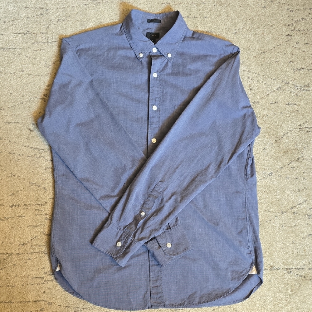 J. Crew Men's Casual Indigo Button-Down Shirt